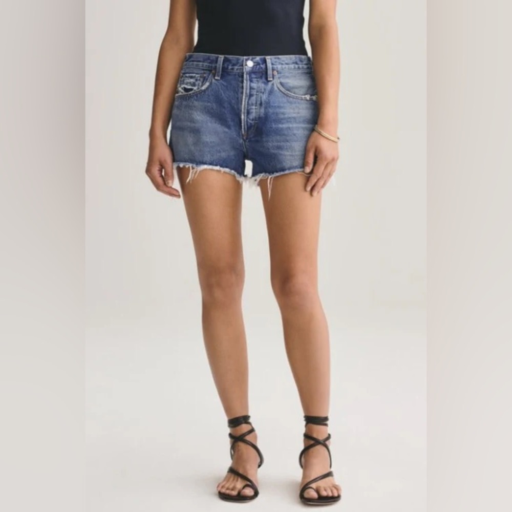 AGOLDE Parker Organic Cotton Cutoff Denim Shorts (Lowkey)